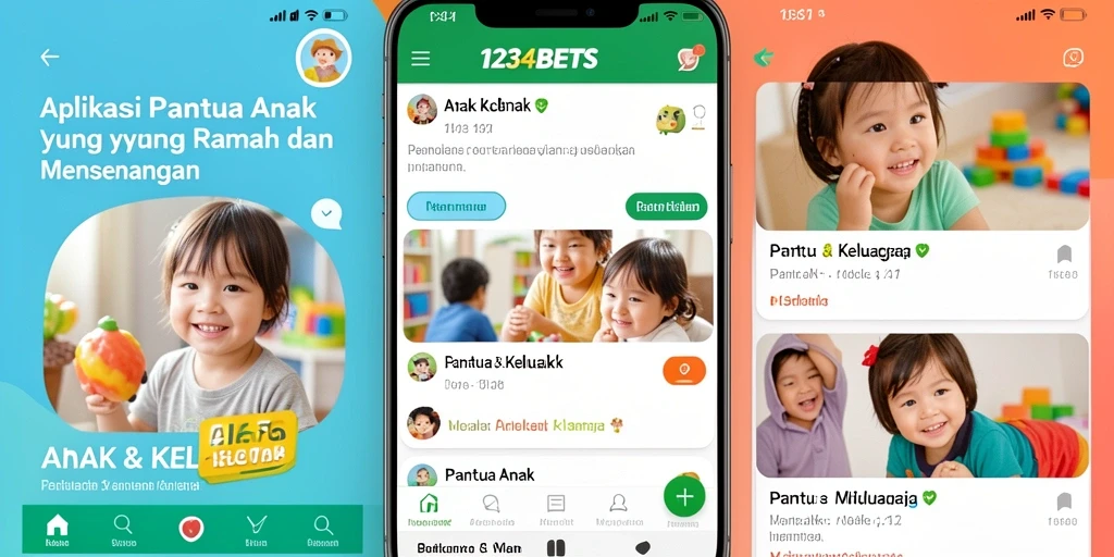 Antarmuka intuitif dan menarik dari 1234BETS untuk Pantau Anak.