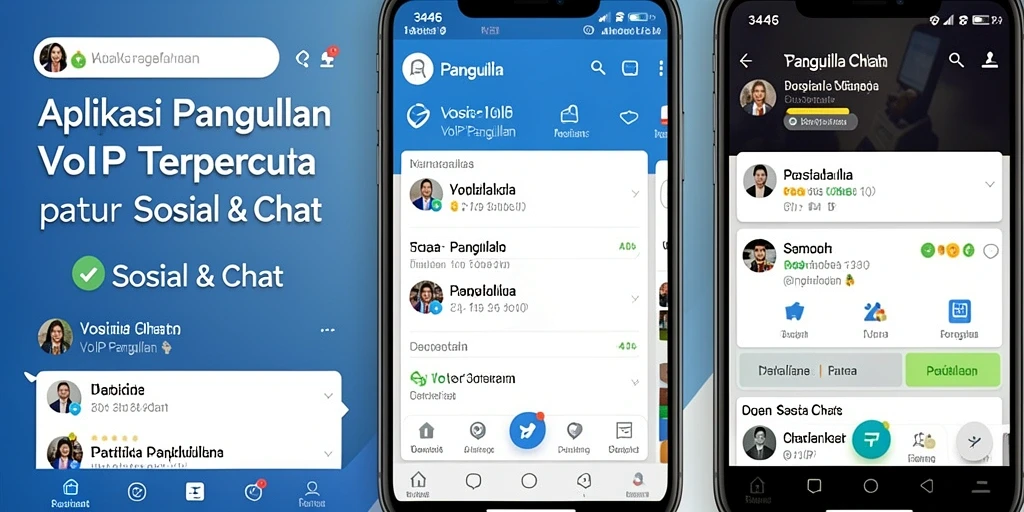 Antarmuka aplikasi <strong>3446</strong> yang user-friendly saat melakukan panggilan VoIP.
