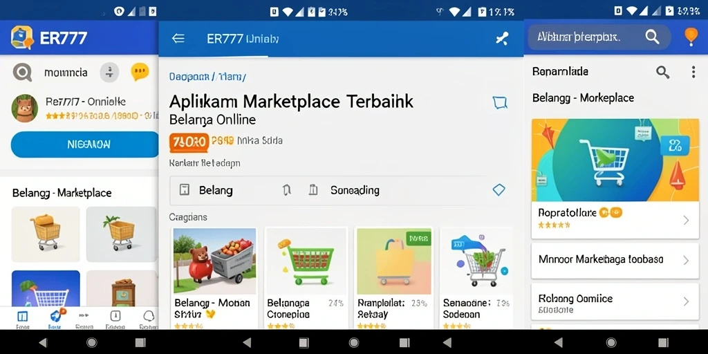 Tampilan antarmuka pengguna aplikasi ER777 yang mudah digunakan untuk belanja online.