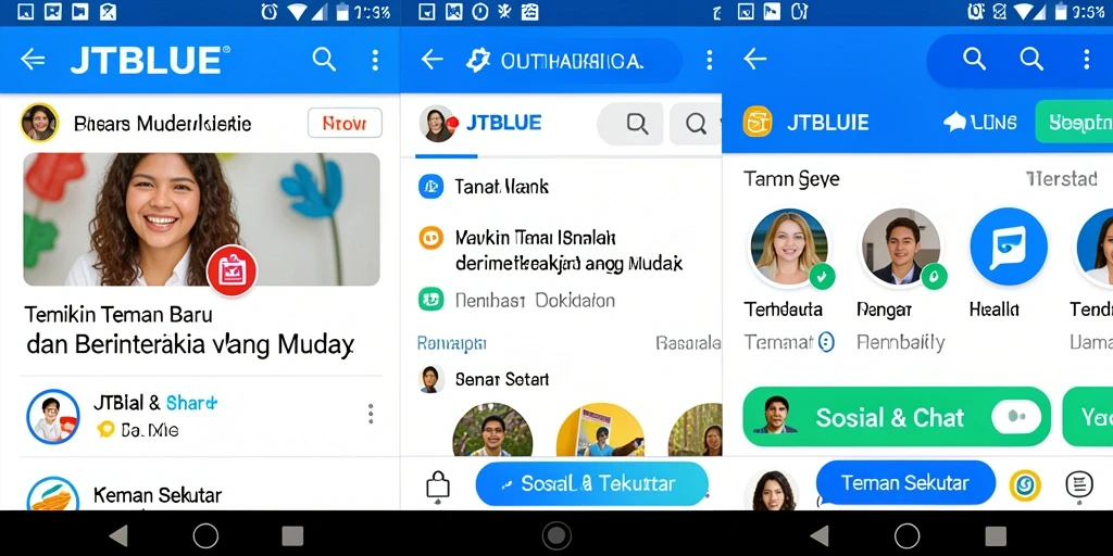Tampilan antarmuka JTBLUE yang interaktif dan menarik untuk pengguna.