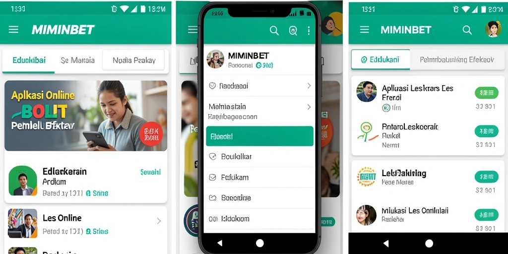 Antarmuka MIMINBET yang sederhana dan mudah digunakan untuk Les Online.