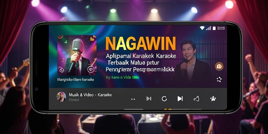 Antarmuka NAGAWIN yang menarik dengan berbagai pilihan lagu karaoke.