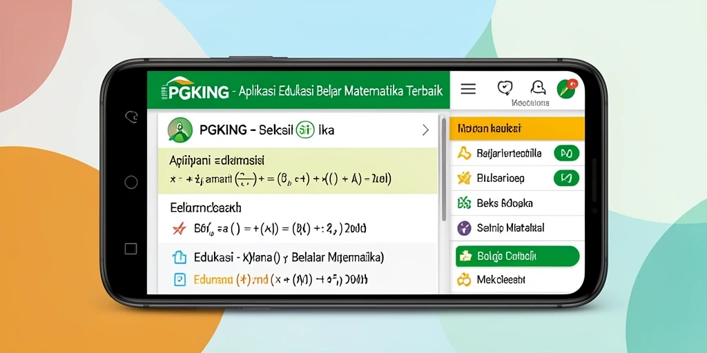 Antarmuka aplikasi PGKING yang intuitif dan menarik untuk Belajar Matematika.