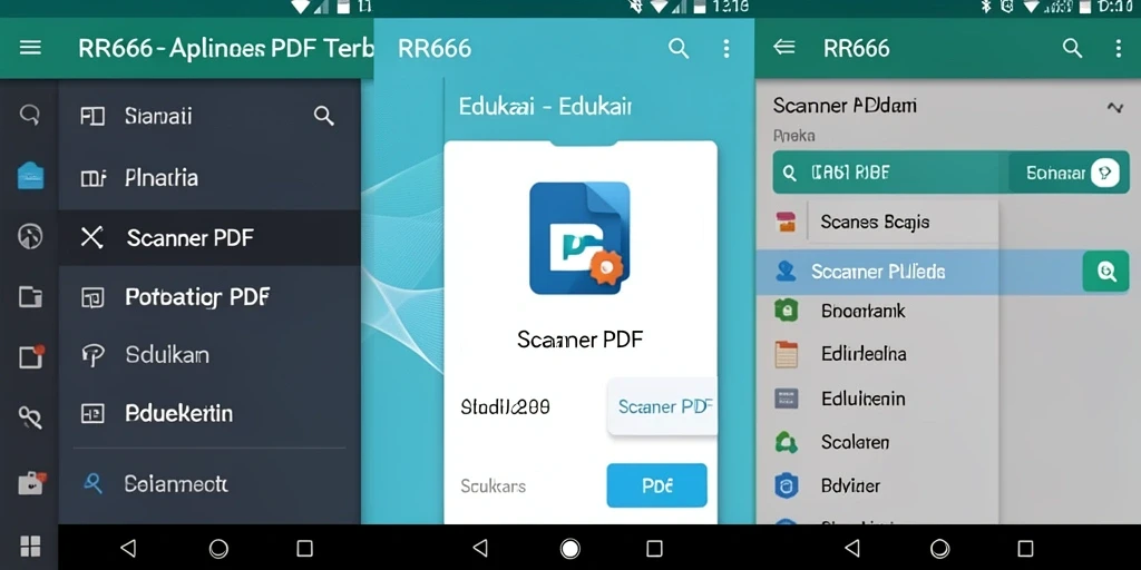 Antarmuka pengguna aplikasi Scanner PDF RR666 yang modern dan fungsional.