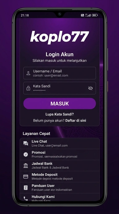 Masuk Akun Koplo77 dengan Mudah dan Cepat